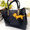 Ruth's Dachshund Leather Keychain Pendant: Small Mini Dog Bag Charm