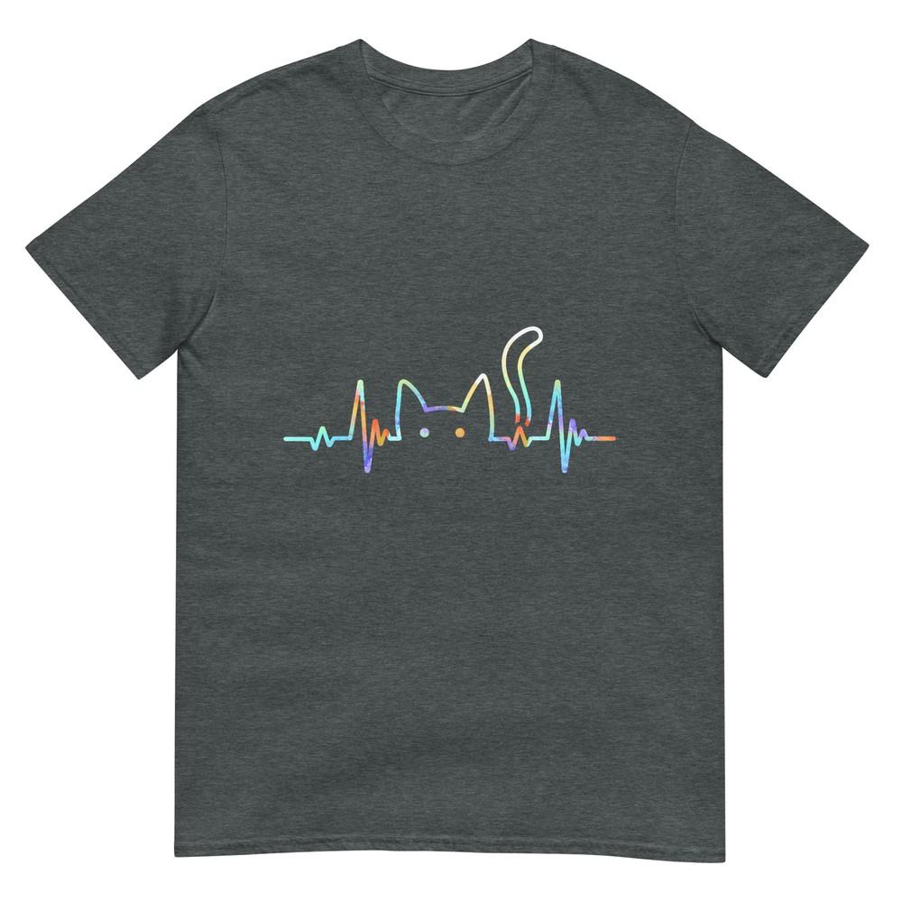 Heartbeat Cat Lover Animal Silhouette Cute Cat Tshirt