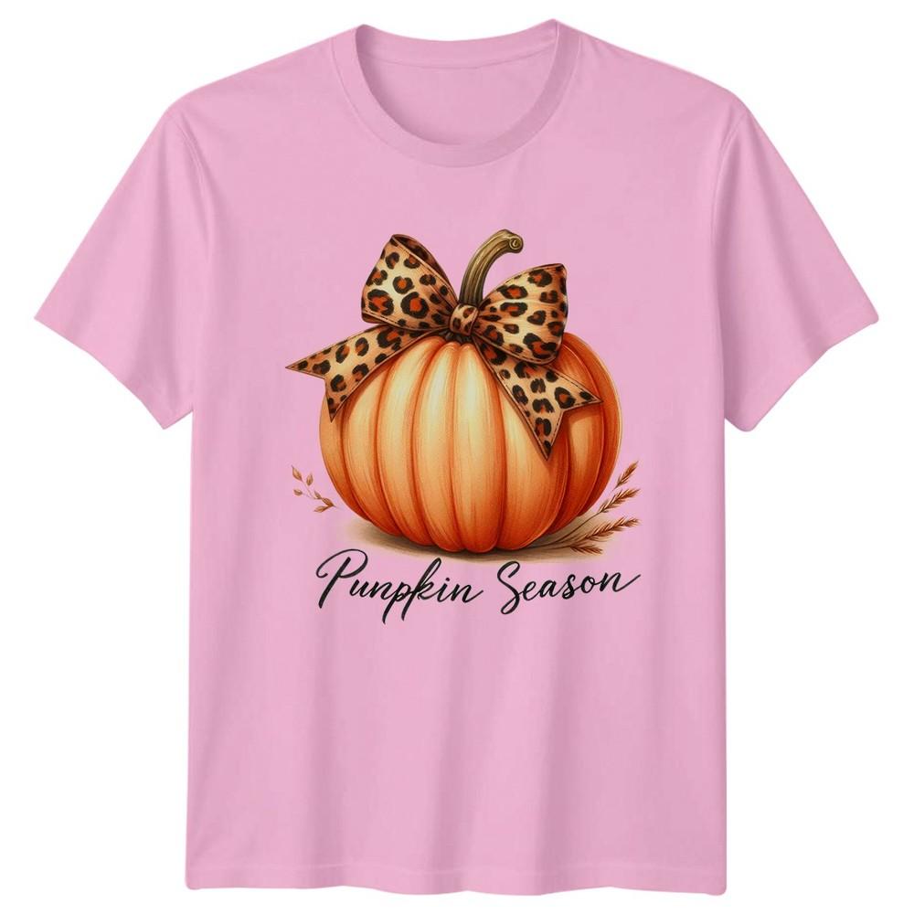 Pumpkin Season Unisexs TShirt Leopard Print Autumn Seasonal Gift For Her