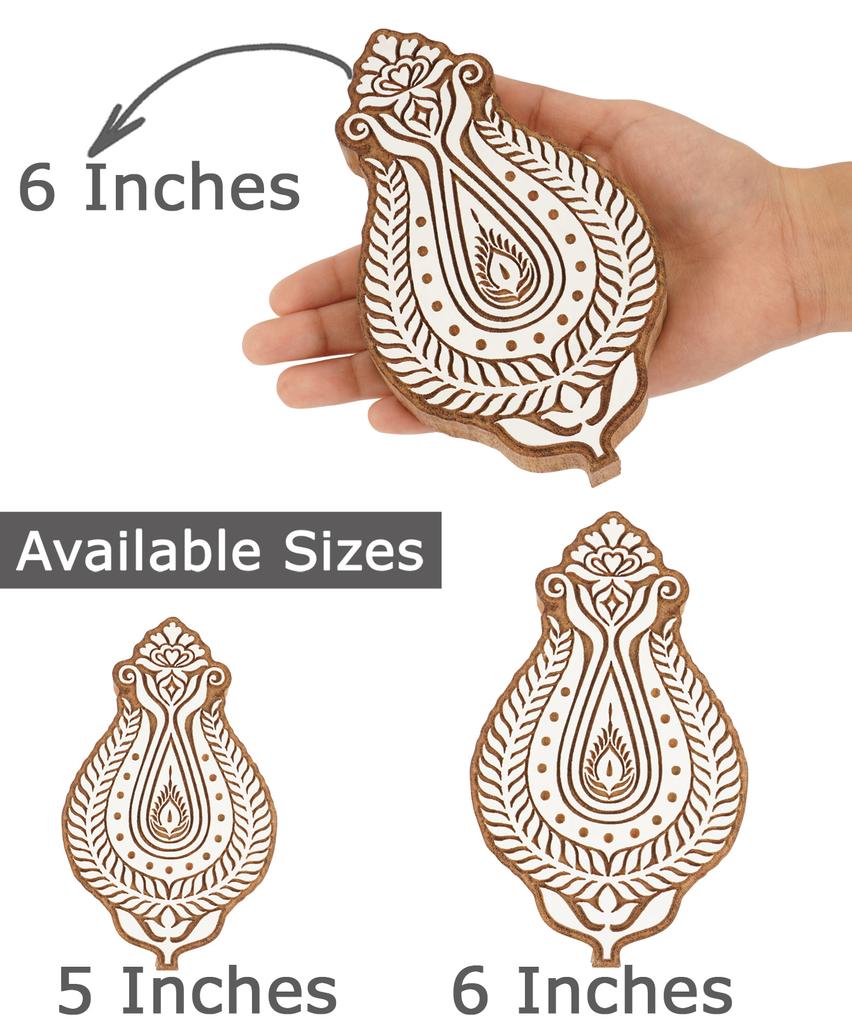 IBA Indianbeautifulart Textile Printing Block Asian Motif Hand Carved Wooden Stamp Wood Block Printing Textile Stamp For Fabric  Pottery Blocks- 5