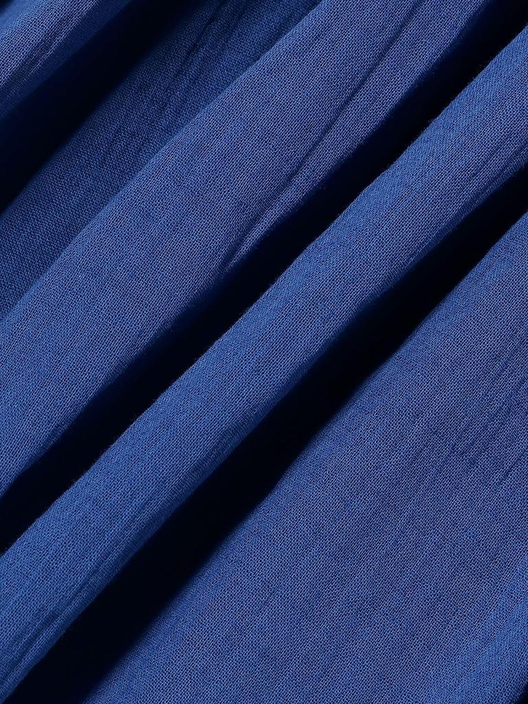 B:MING LIFE STORE by BEAMS Women's 2-Way Gathered Blouse (Sizes S-M) in Blue, Size S