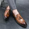 British Leather Shoes Men's New Nightclub Trendy Shoes Hairstylist Fringed Pointed Casual Fashion Business Leather Shoes