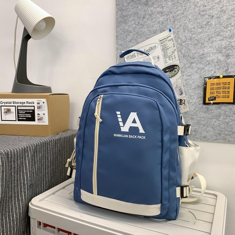 Simple student schoolbag Female high school student Junior high school student backpack Large capacity couple backpack