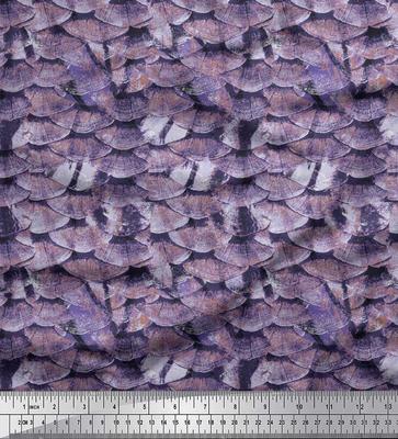 Lila Polyester-Kreppstoff Fisch-Tierhaut-Print Nähstoff BTY 42 Zoll