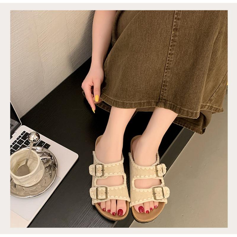 Thick-soled Boken Slippers Women's Summer Fashion Shoes Flip-flops Half-slippers