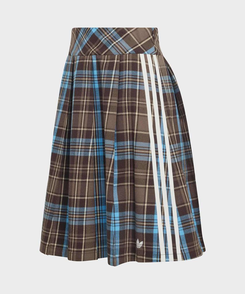 ADIDAS Pleated Check Skirt - Brown:Blue / Kw4529