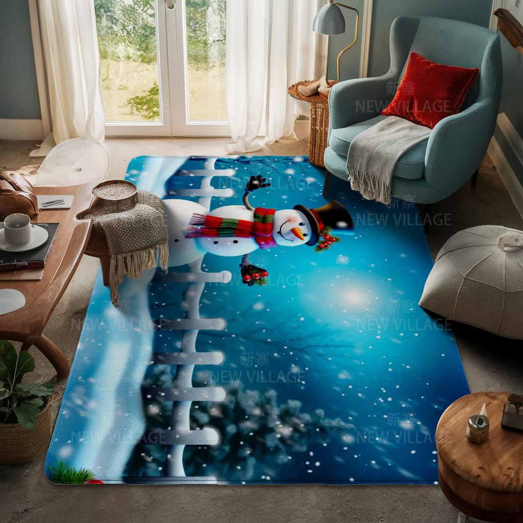 House Entrance Carpet Home Door Mat Living Room Bath Foot Bathroom Non-slip Water Absorption Rugs Bath Merry Christmas Winter