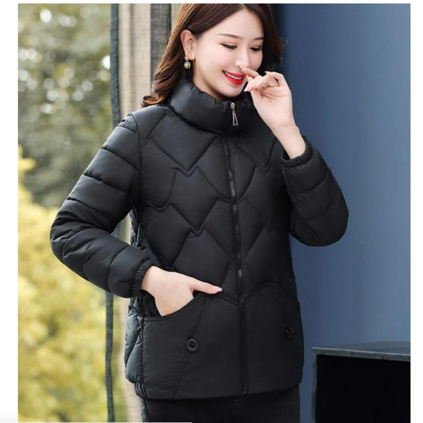 Damen Herbst- und Winter Daunen Baumwolle Gepolsterte Kleidung Übergröße Mutterbekleidung Maillard Gepolsterte Kleidung