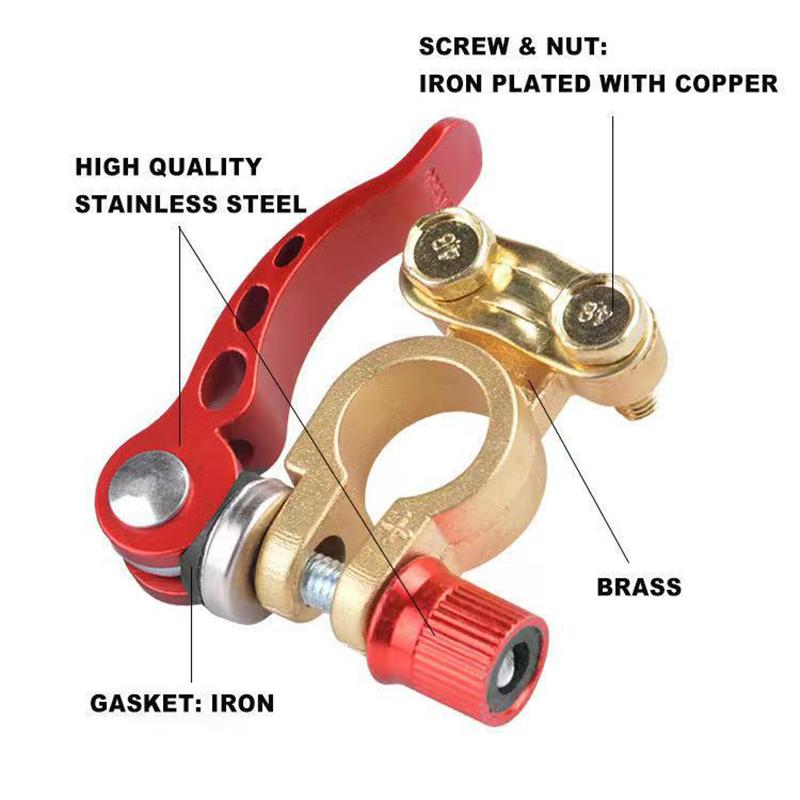 2Pcs Battery Terminals Connectors Clamps Quick Release for Caravan Car Van 12V
