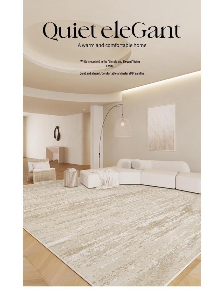 Lux Velvet Loop Wasserdichter Teppich: Cremefarbener Stil für Wohnzimmer, Schlafzimmer oder Sofa.