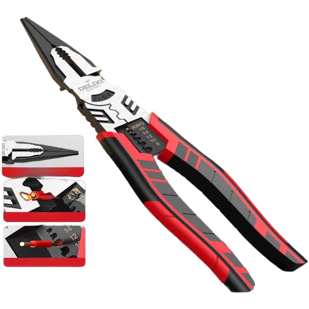 6 Inch Industrial Grade Needle Nose Pliers Set Includes Wire Cutter Diagonal Pliers for Heavy Duty Applications A