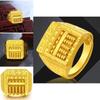 Schicker vergoldeter Messing-Abakus-Ring mit eleganter geometrischer Form für ihn