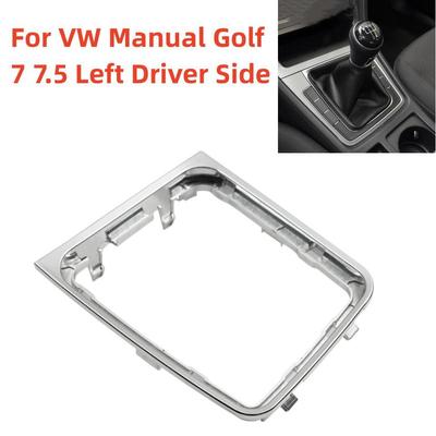 For Volkswagen VW Manual Golf 7 7.5 Golf R Left Driving Gear Shift Knob Lever Frame Bracket Chrome Styling Circle
