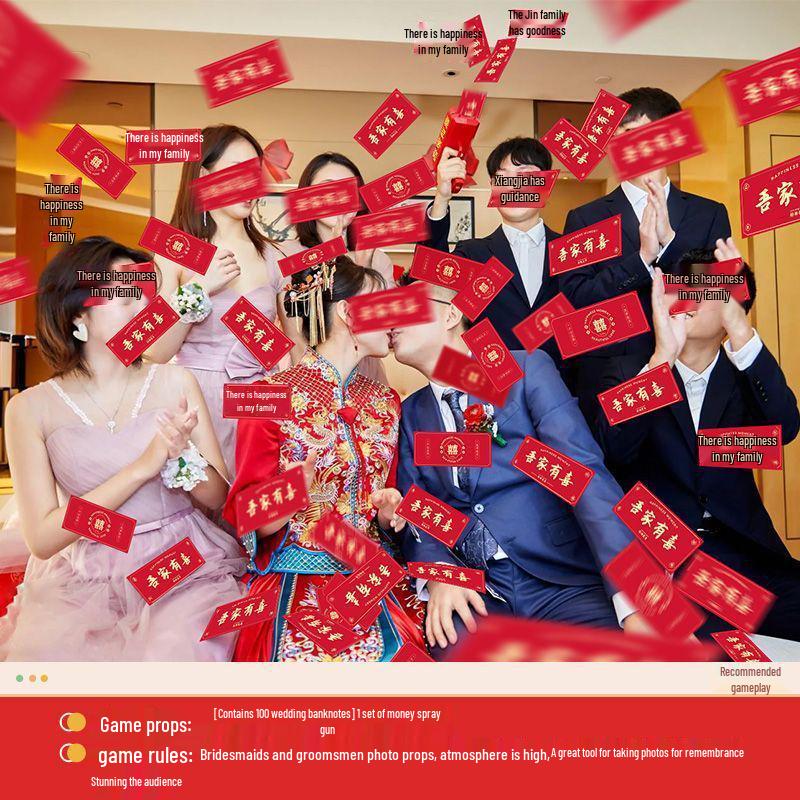 

Wedding Game: Joyful Money Spray & Bride Pickup Challenge Game Set Comes with Battery