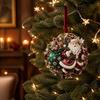 Festive Home Accents Cute Santa Christmas Ornaments, 2D Flat Acrylic Claus Hanging Durable Festival Ornaments Decoration for Holiday Tree, Indoor,