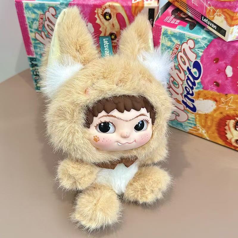 Fashnics Wakuku V2 Fox And Bunny Trick Or Treat Series Plush Vinyl Blind Box Keychain Pendant Mystery Box Surprise Collectible Toy Gifts