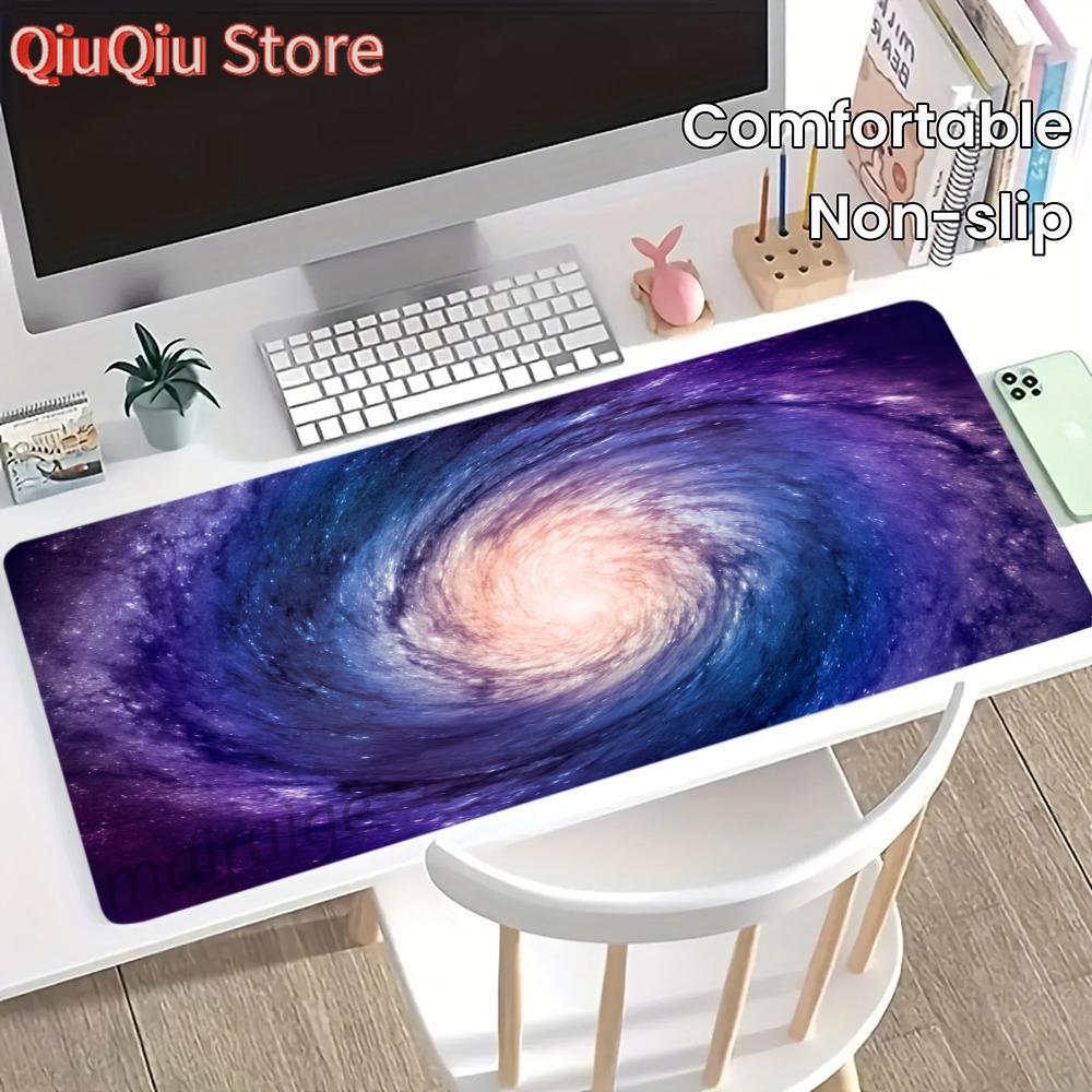 Galaxy Vortex Art Mouse Pad Large Computer Office Game Table Mat XXL Rubber Antislip Stitched Edge Keyboard Mats Long Desk Pads