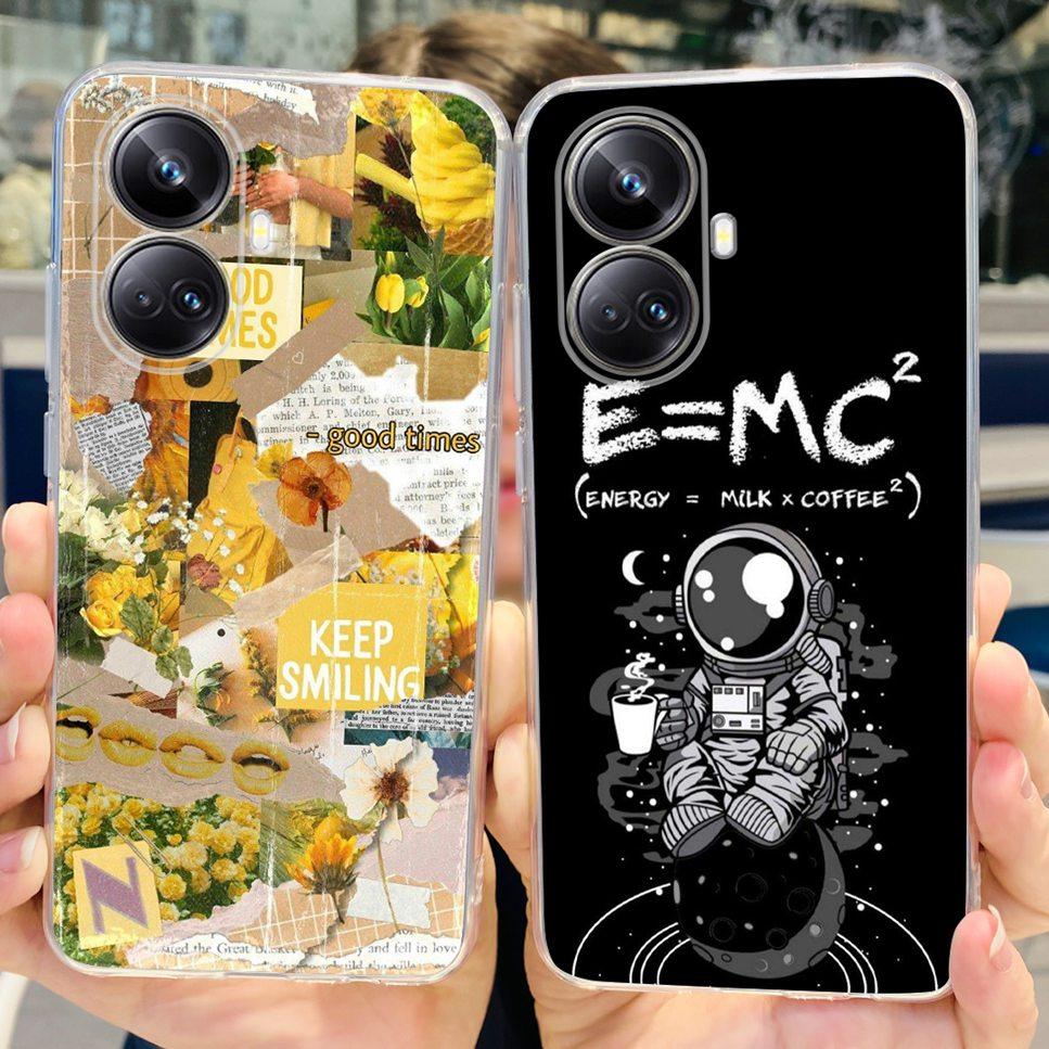 For Realme 10 Pro+ 6.7" RMX3687 Case Cute Cartoon Astronaut Cat Soft Silicon TPU Cover For Realme 10 Pro Plus Bumper Phone Case