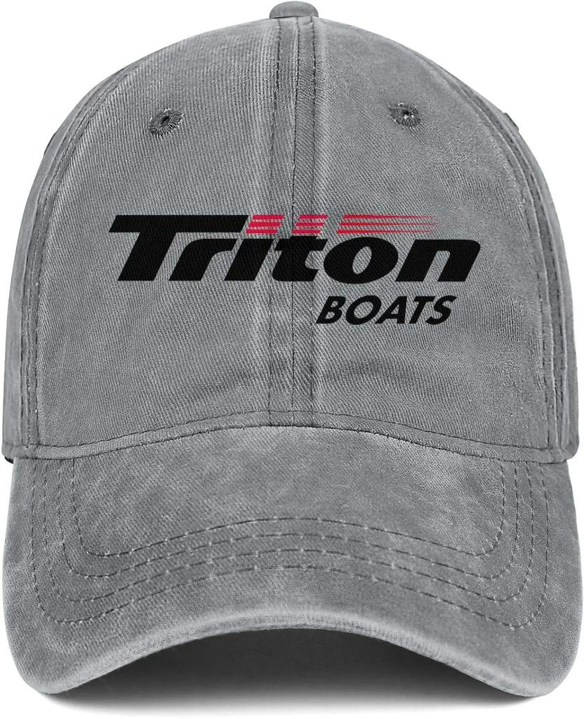Triton Boats Adjustable Baseball Cap Strapback Vintage Washed Jeans Dad Hat Cotton Trucker Hat Unisex