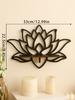 Lotus Wood Shelf Black Corner Shelf Display Stand Crystal Stone Essential Oil Wall Organizer Room Decors Aesthetic Home Decor