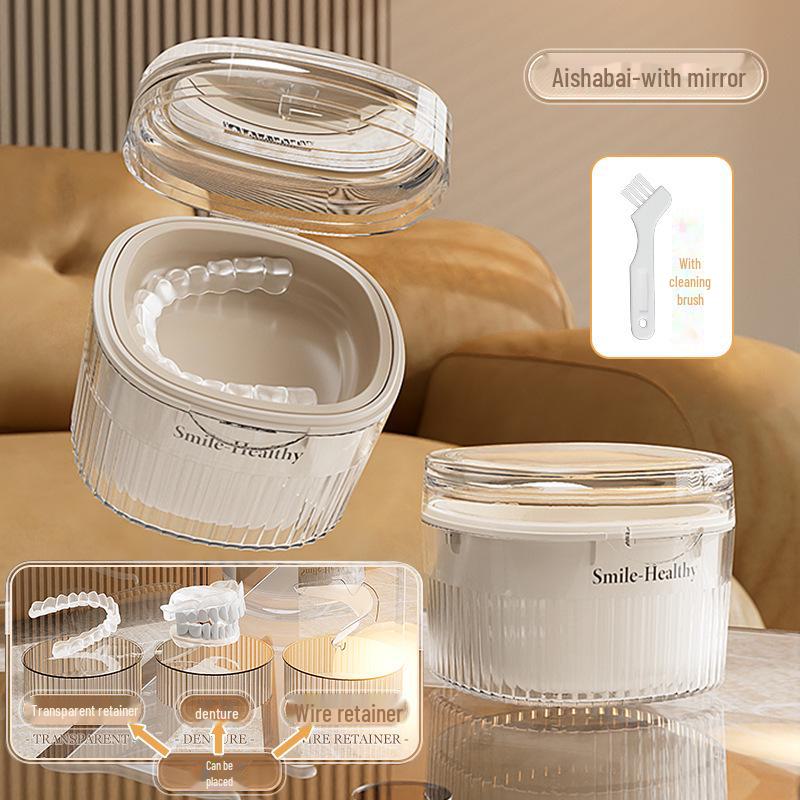 Multifunctional Transparent Denture & Toothbrush Cleaning Box