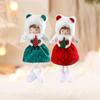 Decorative Red Green Christmas Elf Doll Plush Cute Red Green Elf Angel Red/Green Hanging Xmas Tree Hanging Angel Pendants