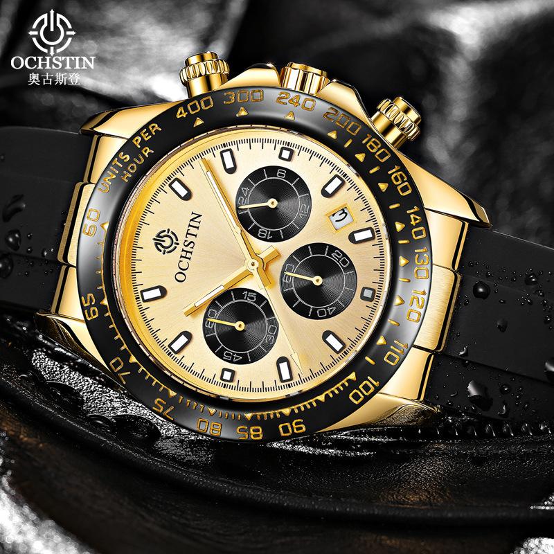 Ochstin Legendary Series Luminous Waterproof Men'S Watch Men'S Quartz Watch Silicone Strap Fashion Watch