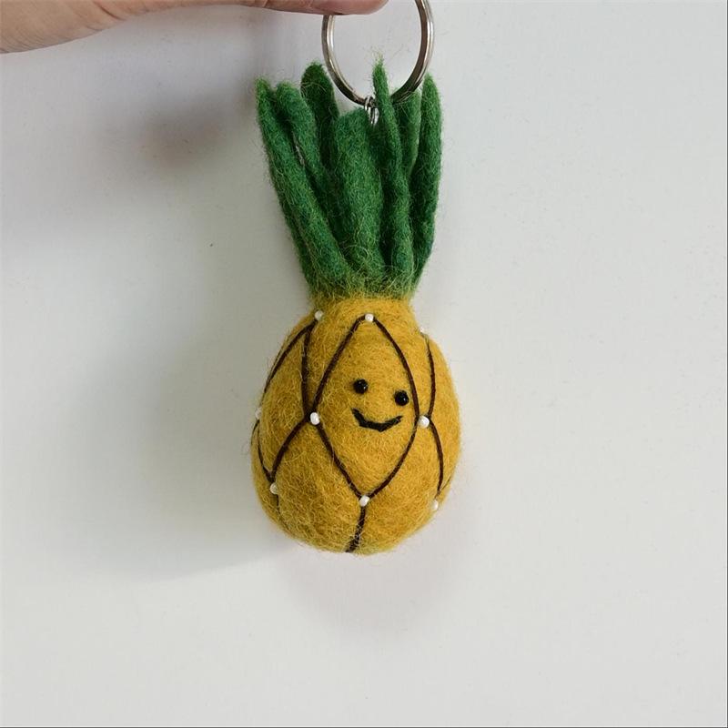 Nepal Wool Felt Fruit & Vegetable Pendant Keychain Plush Doll