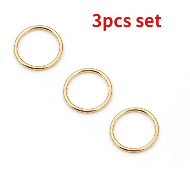 3pc Set Nose Ring Clips Septum Ring Hoop Cartilage Tragus Helix Small Piercing Nose Rings For Women Body Jewelry Accessories