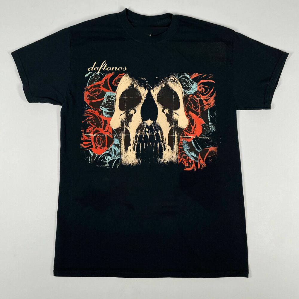 Deftones Band Short Sleeve Cotton Black Men S2345XL T-shirt XXL