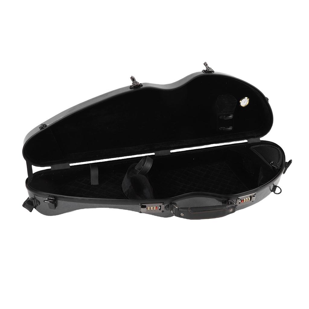 Violin Storage Box Black Color Double Straps Lightweight Carbon Fiber Portable 4 4 Full Size Violin Case with Lock