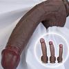 Dildo Realist Lung XXL, 3 Mărimi Disponibile, Mărime L 34cm, Silicon Lichid Moale cu Strat Dublu, Culori Negru și Cafea, Textură Similară Pielii, Ventuză