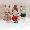 Christmas Crochet Girls Set Amigurumi Handmade Knittin Doll DIY Hook Materials Kit For Christmas Decoration Crafts Child Gifts