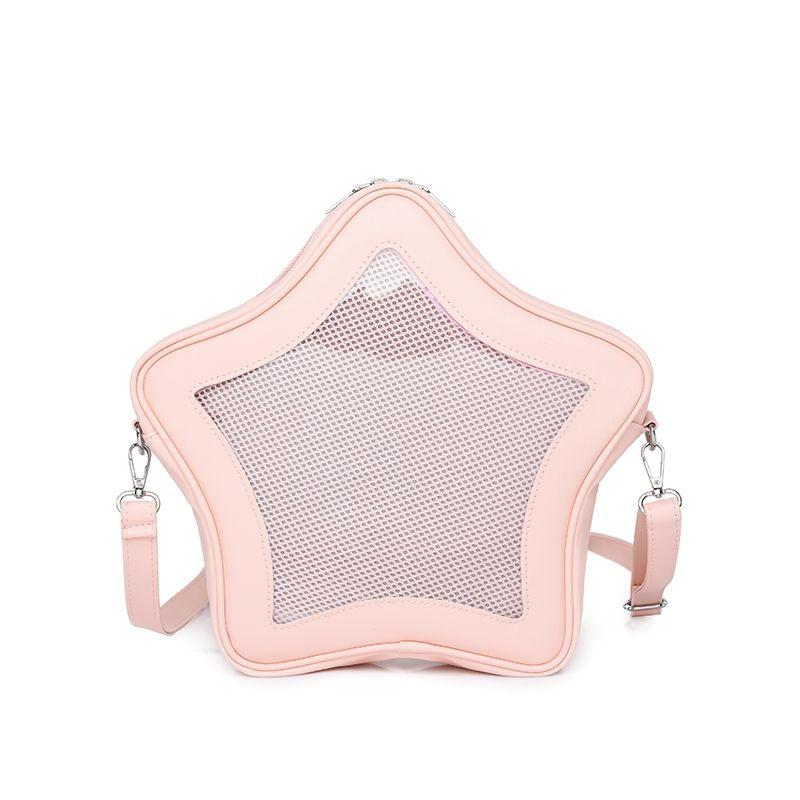 Wudong Shop's original cute and transparent two-dimensional messenger five-pointed star bag female [star fudge]