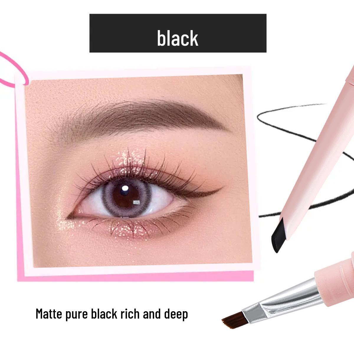 QXQY Double-Ended Waterproof Eyeliner Pencil with Blade Brush Head, Highly Pigmented & Smooth for Natural Eye Makeup