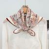 Ethnic Style Cashew Flower Wool Silk Printed Small Square Scarf Women's Light Luxury Neck High-end Neck Protection Scarf Silk Scarf