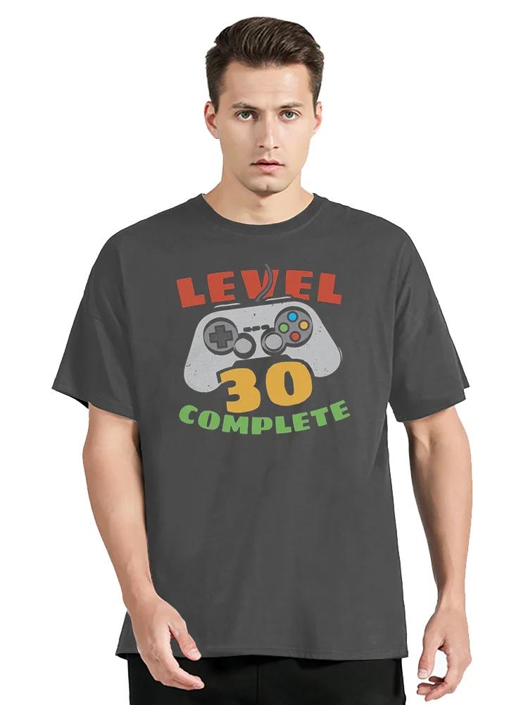 Game Tshirt Camisas Hombre Premium Cotton Level 30 Complete Video Gamer 30th Birthday Gift Tee Shirt Exclusive Mens Tee-Shirt