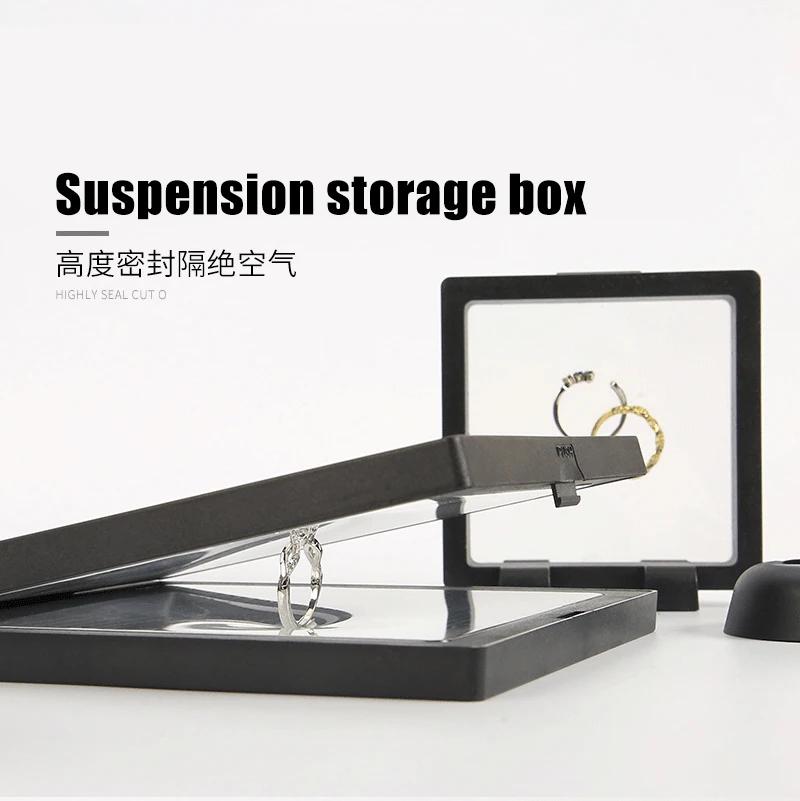 Jewelry Ring Earring Display Stand Box PE Film Pendant Holder Coin Badge Medal Storage Loose Diamond Gem Stone Presentation Case