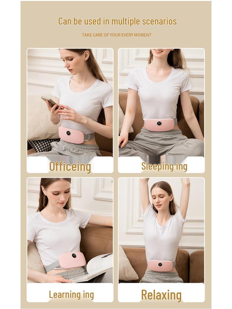 Intelligent Heating Menstrual Relief Belt: Vibration, Hot Compress, Abdomen Massager, and Waist Support for Women