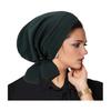 Turban Hat Lightweight Loose Fit Fully Cover Stretchy Knit Headscarf Pure Color
