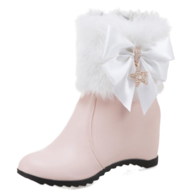 

Новая модель 2026 года с добавлением короткого повседневного банта и массивных женских ботинок 34 розовый