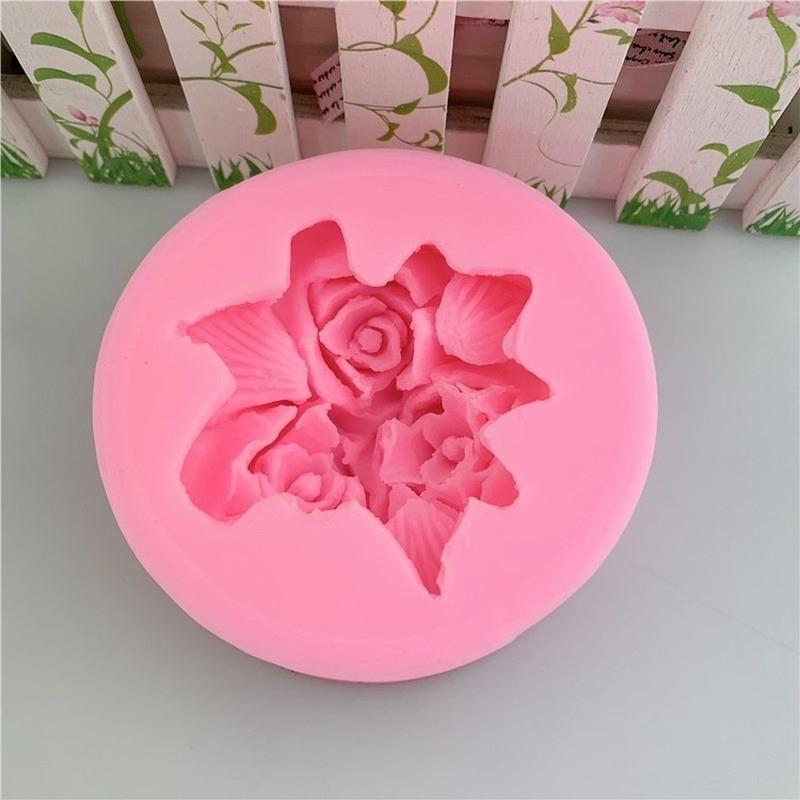 Formy silikonowe 3D DIY Forma do mydła w kształcie kwiatu Róża Do robienia Dekoracje do ciast Akcesoria piekarskie Formy do fondant 2023 1 szt.