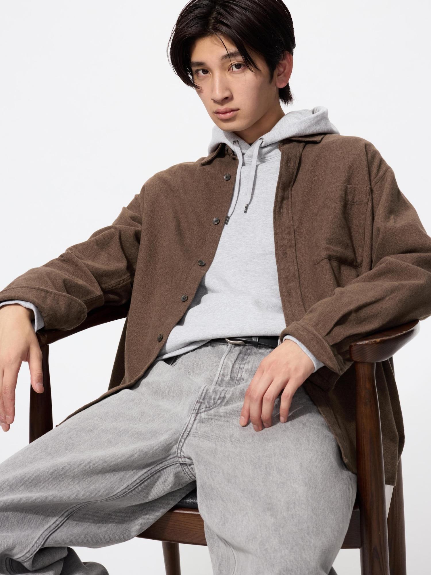 

Uniqlo Фланелевая рубашка с длинным рукавом 37 BROWN/UNISEX XL