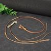 Retro Handmade Adjustable Waxed Leather Cord Necklace with Jade and Dzi Beads