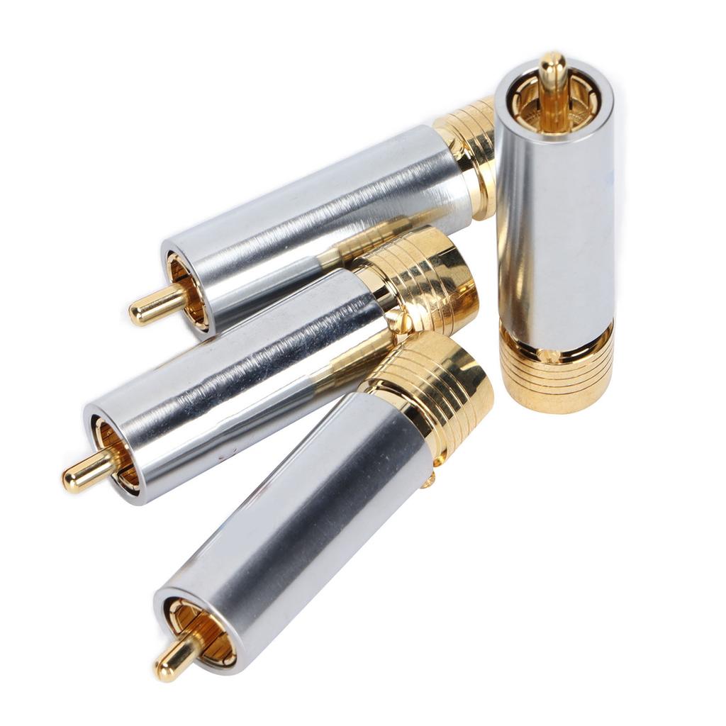 4 Stück PreffairCelsiusR1722 Stecker Vergoldet Selbstverriegelnd Lötlos Stecker