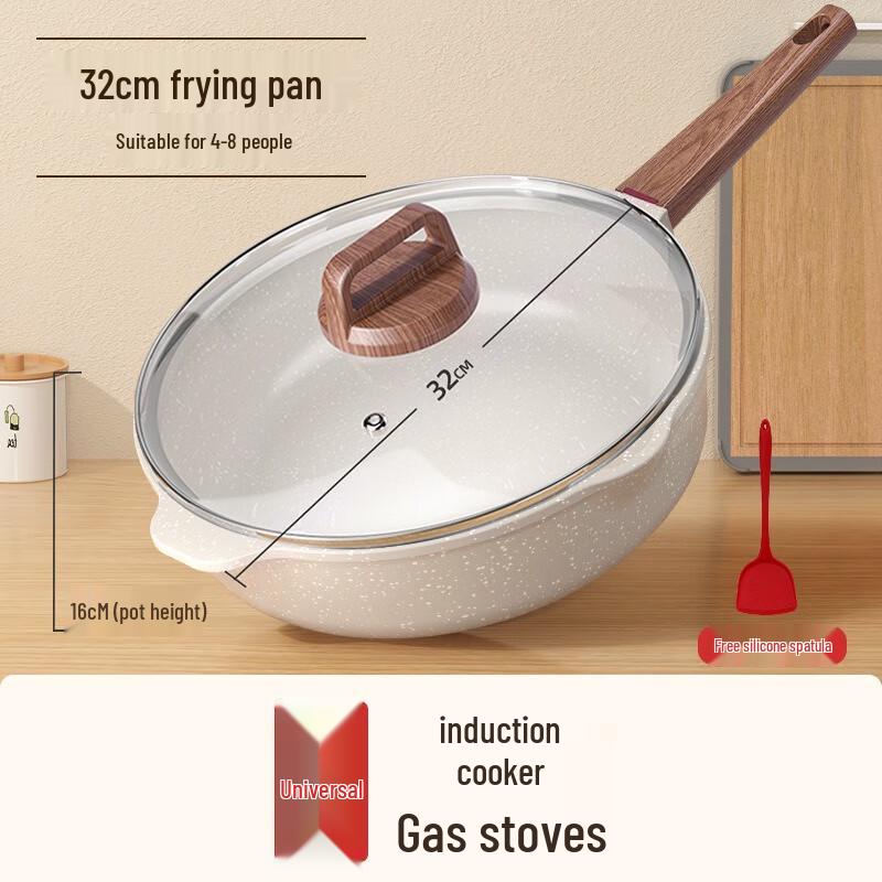 Wutuo Maifan Stone Non-stick Deep Frying Pan with Lid & Spatula