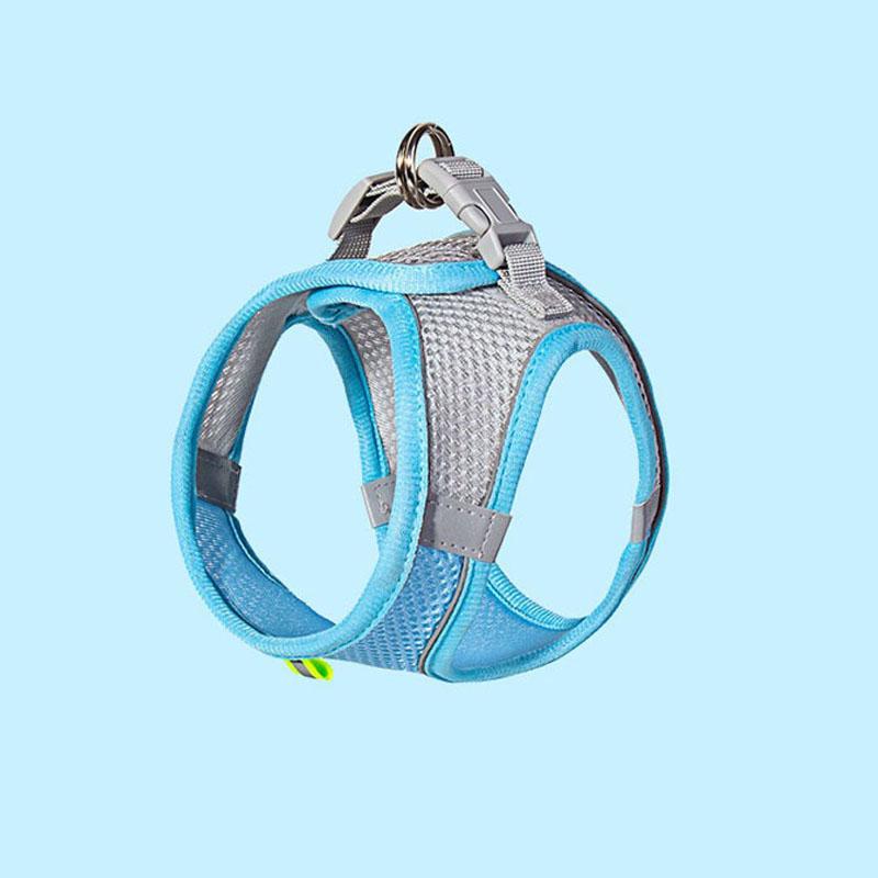 Haustier Katze Hund Geschirr Weste Brustseil Set Reflektierend Atmungsaktiv Verstellbar Haustiergeschirr Kätzchen Halsband für Kleine Mittlere Hunde Katzen
