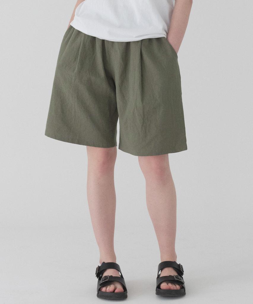 PIANER [2 Pack] Comfortable Linen One-Pleat Bermuda Shorts (3 Colors)