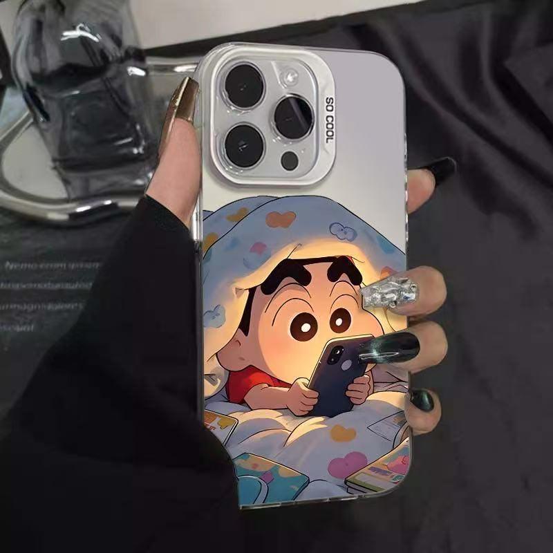 Shin-chan Silver Apple 17 Pro Max Drop-Proof Phone Case (fits 16 Pro/15/14/13/12/XR/XS Max)