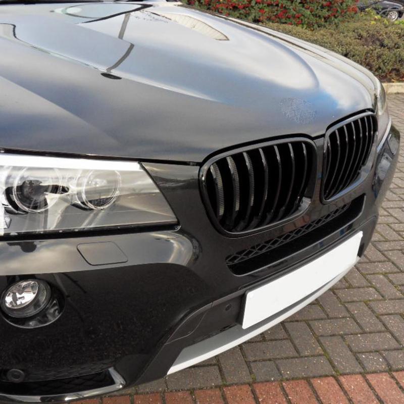 Magickit for 2011 2012 2013 2014 BMW X3 X4 F25 F26 Single Slat Grill Front Kidney Grille Gloss Black Bumper Grill FY6